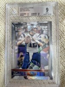 Read more about the article 2014-15 Topps Chrome Tom Brady Refractor #50 – BGS 9 Mint  Super Bowl Pats