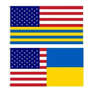 Read more about the article USA United States America-UKRAINE American-Ukrainian Banner Flag Flying D7R0